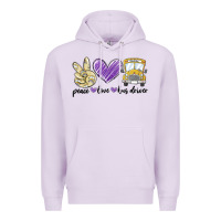 Lilac peace love bus driver Premium Hoodie - MaliasSmallBusiness