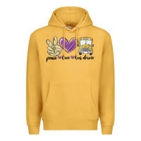Mustard peace love bus driver Premium Hoodie - MaliasSmallBusiness