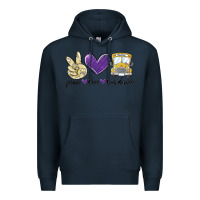 Navy peace love bus driver Premium Hoodie - MaliasSmallBusiness
