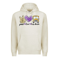 Oatmeal Heather peace love bus driver Premium Hoodie - MaliasSmallBusiness