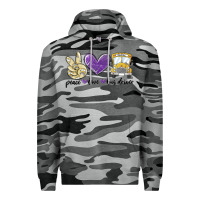 Slate Camo peace love bus driver Premium Hoodie - MaliasSmallBusiness