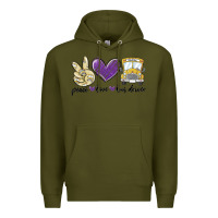 Army Green peace love bus driver Premium Hoodie - MaliasSmallBusiness