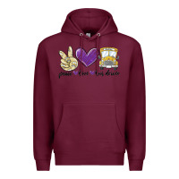 Burgundy peace love bus driver Premium Hoodie - MaliasSmallBusiness