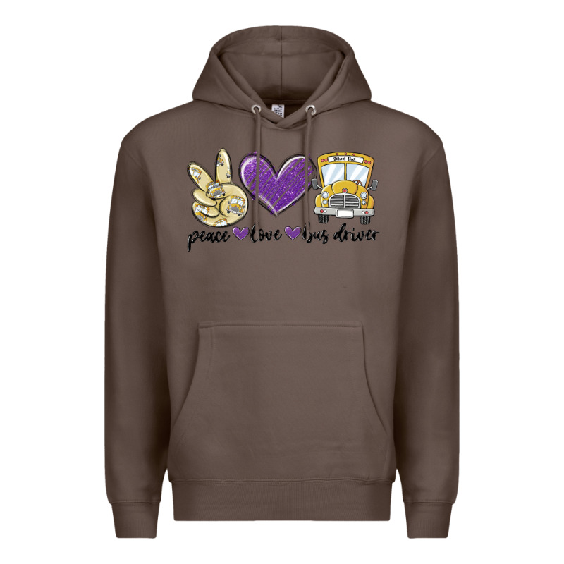 Peace Love Bus Driver Premium Hoodie by MaliasSmallBusiness | Teevron