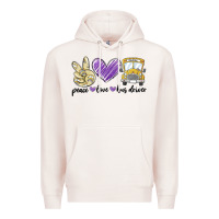 Pale Pink peace love bus driver Premium Hoodie - MaliasSmallBusiness