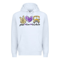 White peace love bus driver Premium Hoodie - MaliasSmallBusiness