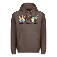 Coffee peace love coffee Premium Hoodie - MaliasSmallBusiness