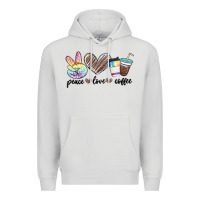 Dove Grey peace love coffee Premium Hoodie - MaliasSmallBusiness