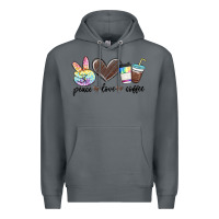 Rock peace love coffee Premium Hoodie - MaliasSmallBusiness