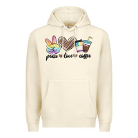 Sandshell peace love coffee Premium Hoodie - MaliasSmallBusiness