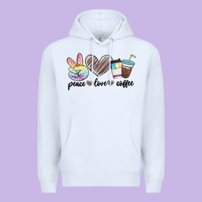 Premium Hoodie peace love coffee