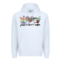 White peace love coffee Premium Hoodie - MaliasSmallBusiness