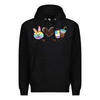 Black peace love coffee Premium Hoodie - MaliasSmallBusiness