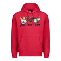 Cardinal peace love coffee Premium Hoodie - MaliasSmallBusiness