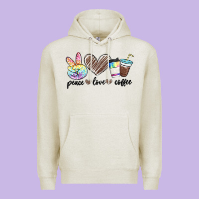 Premium Hoodie peace love coffee