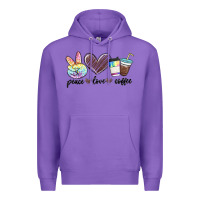 Purple peace love coffee Premium Hoodie - MaliasSmallBusiness