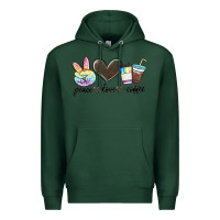 Sports Green peace love coffee Premium Hoodie - MaliasSmallBusiness