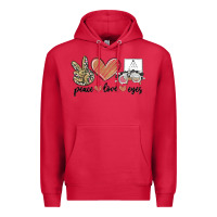 Cardinal peace love eyes Premium Hoodie - MaliasSmallBusiness