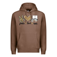 Chestnut peace love eyes Premium Hoodie - MaliasSmallBusiness