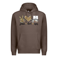 Coffee peace love eyes Premium Hoodie - MaliasSmallBusiness