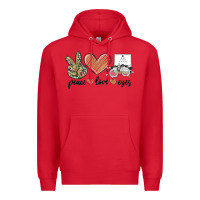 Red peace love eyes Premium Hoodie - MaliasSmallBusiness