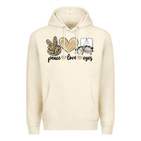 Sandshell peace love eyes Premium Hoodie - MaliasSmallBusiness