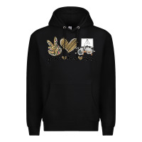 Black peace love eyes Premium Hoodie - MaliasSmallBusiness