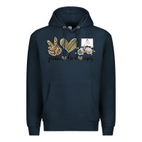 Navy peace love eyes Premium Hoodie - MaliasSmallBusiness