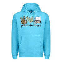 Ocean Blue peace love eyes Premium Hoodie - MaliasSmallBusiness