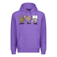 Purple peace love eyes Premium Hoodie - MaliasSmallBusiness