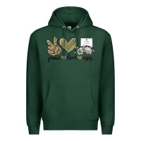 Sports Green peace love eyes Premium Hoodie - MaliasSmallBusiness