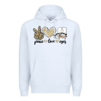 White peace love eyes Premium Hoodie - MaliasSmallBusiness