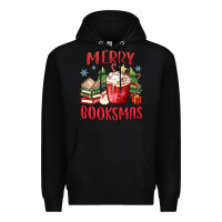 Black merry booksmas Premium Hoodie - MaliasSmallBusiness