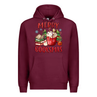 Burgundy merry booksmas Premium Hoodie - MaliasSmallBusiness