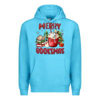 Ocean Blue merry booksmas Premium Hoodie - MaliasSmallBusiness