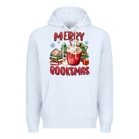 White merry booksmas Premium Hoodie - MaliasSmallBusiness
