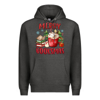 Charcoal Heather merry booksmas Premium Hoodie - MaliasSmallBusiness