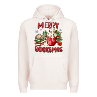 Pale Pink merry booksmas Premium Hoodie - MaliasSmallBusiness