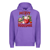 Purple merry booksmas Premium Hoodie - MaliasSmallBusiness