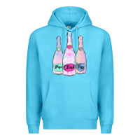 Ocean Blue pop clink fizz champagne bubbly Premium Hoodie - MaliasSmallBusiness