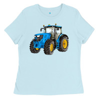 Baby Blue western farm tractor blue Ladies Tee - Artiststas