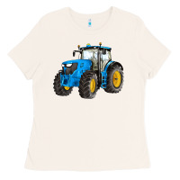 Bone western farm tractor blue Ladies Tee - Artiststas