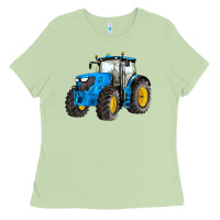 Matcha western farm tractor blue Ladies Tee - Artiststas