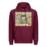 Burgundy school bus driver Premium Hoodie - MaliasSmallBusiness