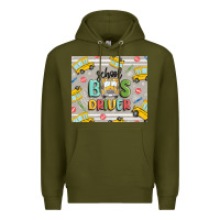 Army Green school bus driver Premium Hoodie - MaliasSmallBusiness