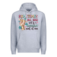 Heather Grey sometimes all you need is a different point of  vi Premium Hoodie - MaliasSmallBusiness