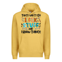 Antique Gold thats what i do i fix stuff and i know things Premium Hoodie - MaliasSmallBusiness