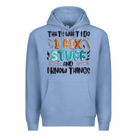 Colony Blue thats what i do i fix stuff and i know things Premium Hoodie - MaliasSmallBusiness