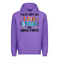 Purple thats what i do i fix stuff and i know things Premium Hoodie - MaliasSmallBusiness