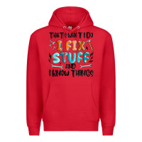 Red thats what i do i fix stuff and i know things Premium Hoodie - MaliasSmallBusiness